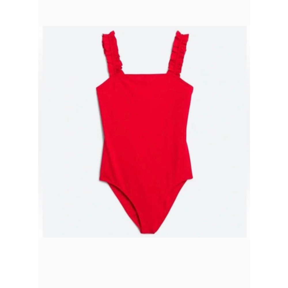 Women's Heatherly Bodysuit, XL, Red ruffle strap nwt